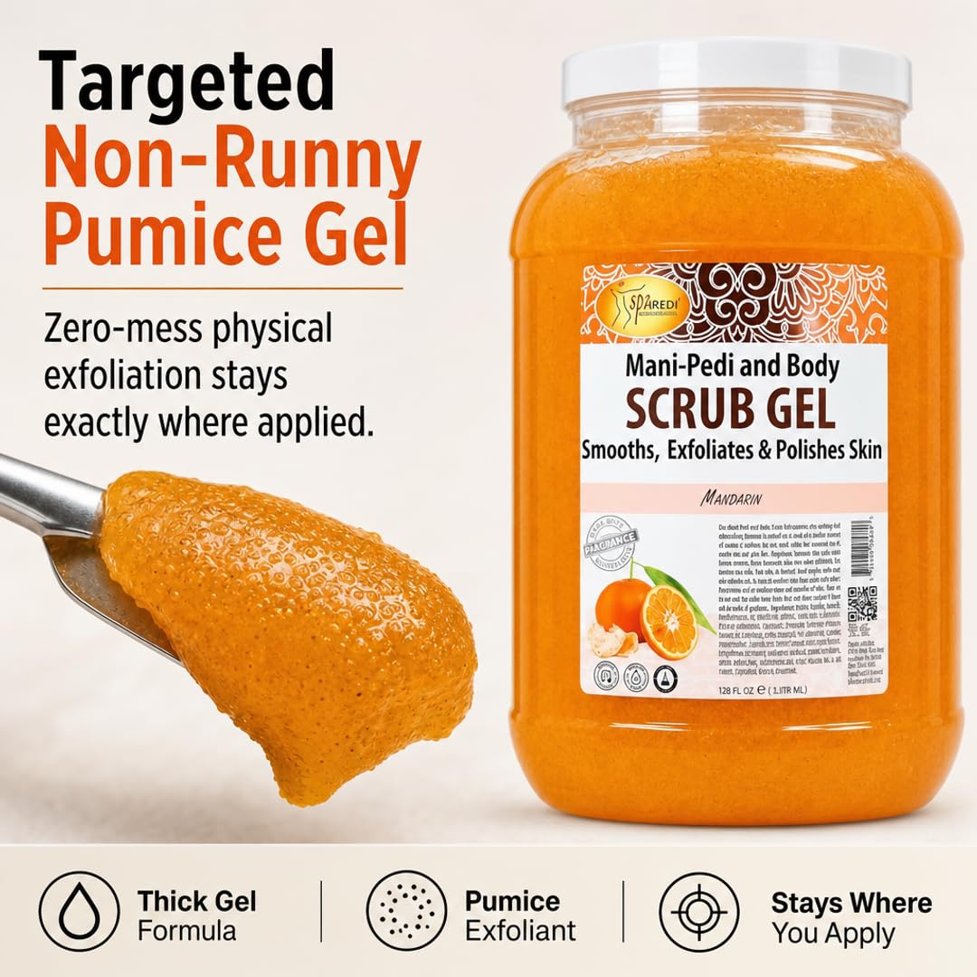 SPA REDI Exfoliating Scrub Pumice Gel - Hydrating Body Exfoliator with Hyaluronic Acid - Refresh &amp; Revitalize