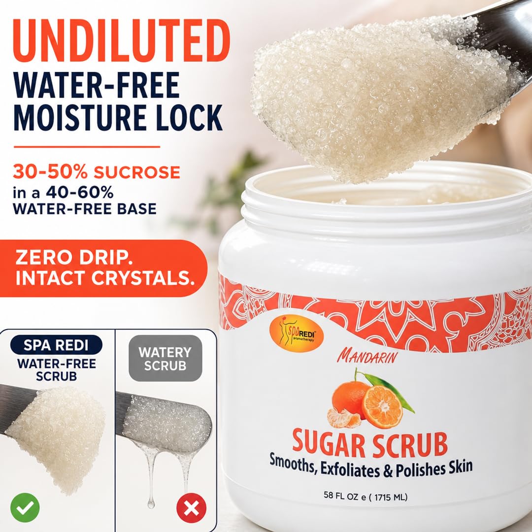 SPA REDI Sugar Body Scrub - Exfoliating &amp; Moisturizing for Smooth, Fresh Skin