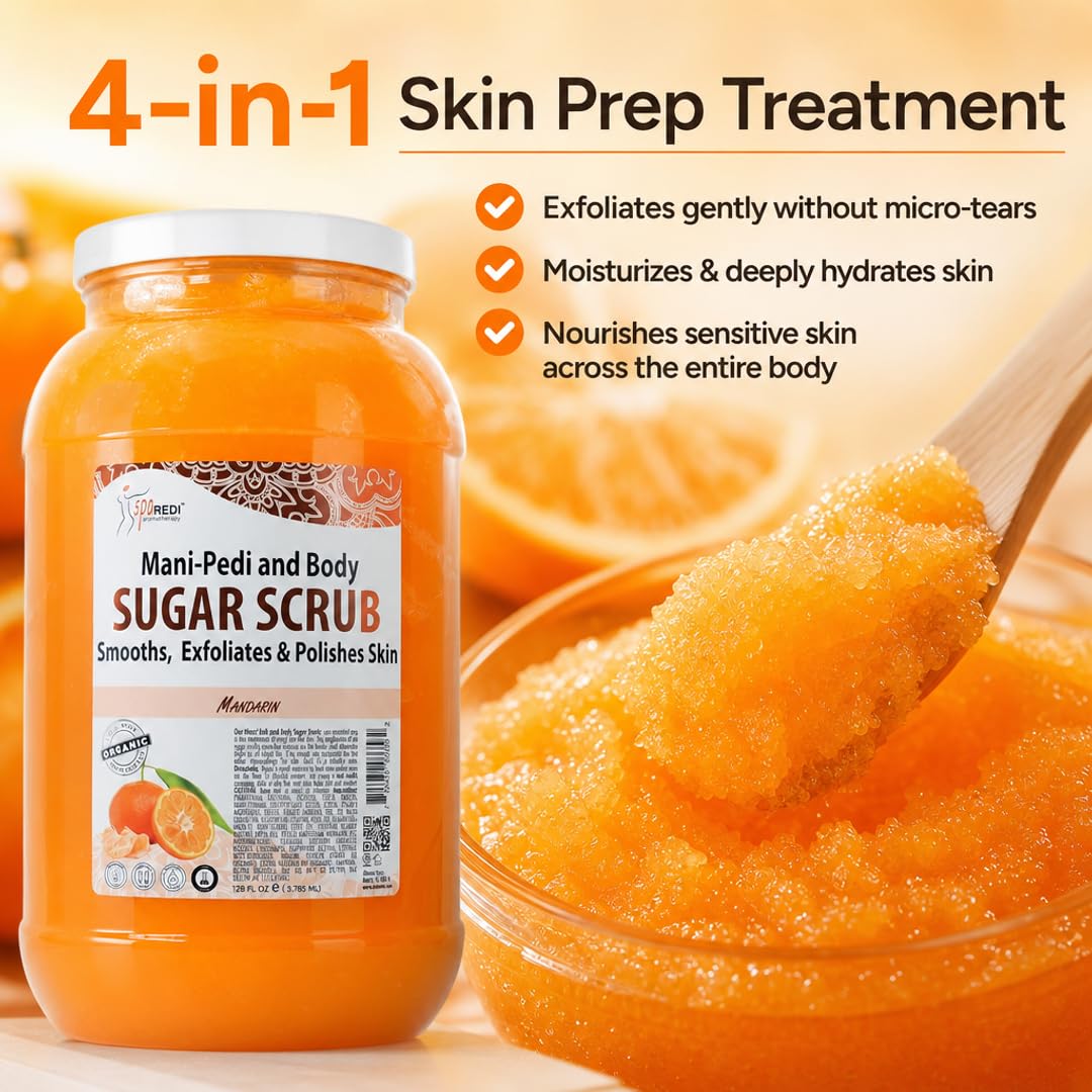 SPA REDI Sugar Body Scrub - Exfoliating &amp; Moisturizing for Smooth, Fresh Skin