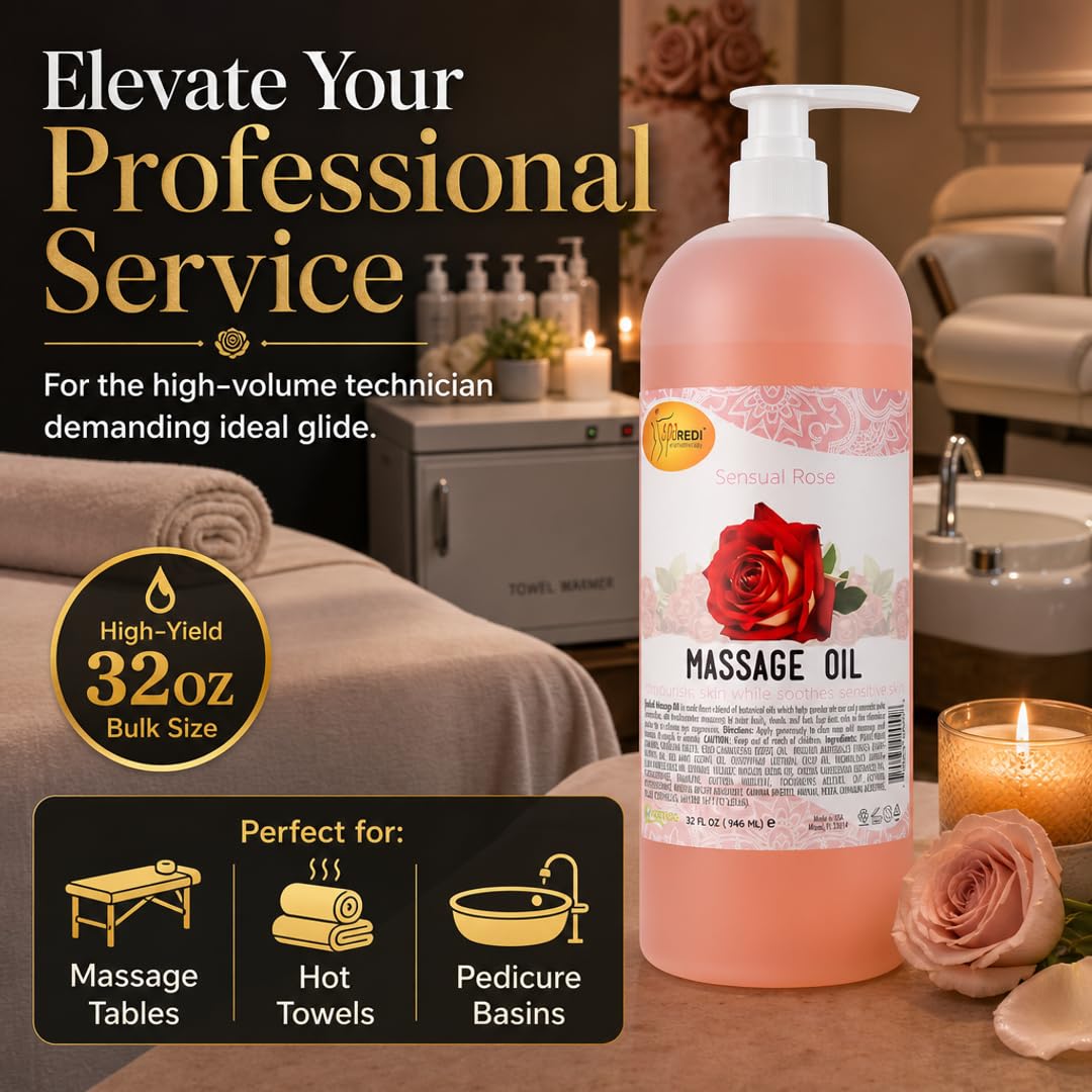 SPA REDI Massage Oil - Soothing Relief for Sore Muscles &amp; Hydrated Skin