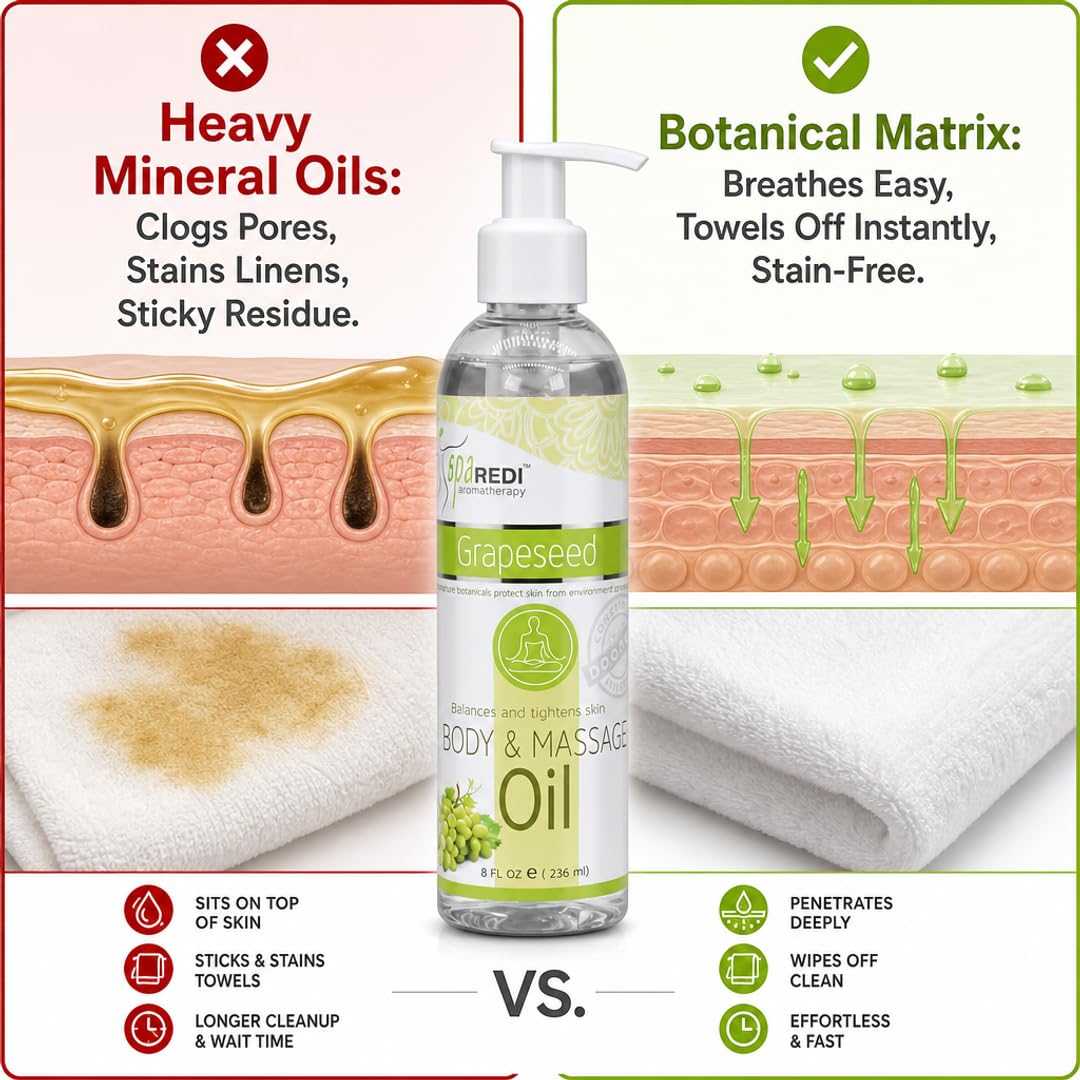 SPA REDI Massage Oil - Soothing Relief for Sore Muscles &amp; Hydrated Skin