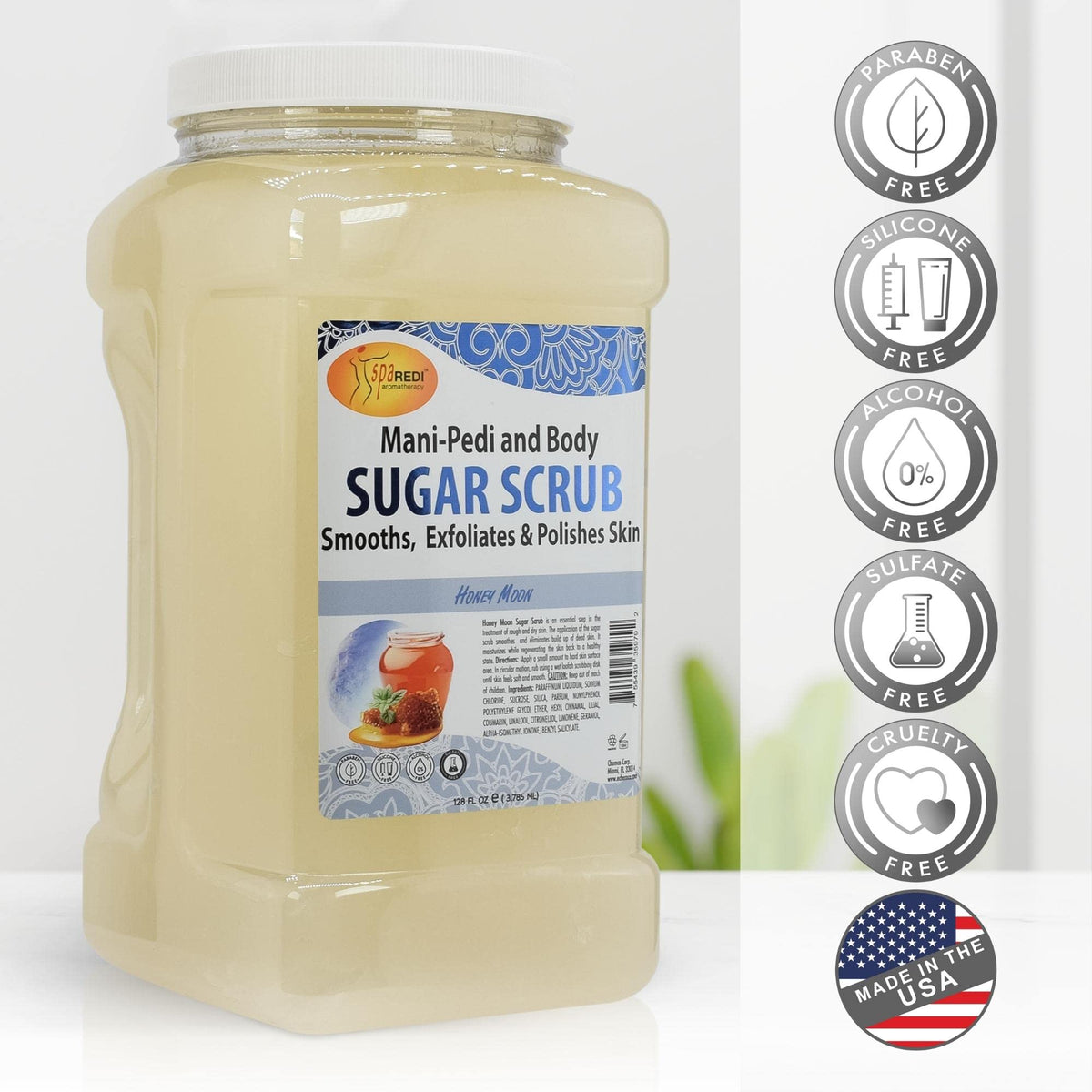 SPA REDI Sugar Body Scrub - Exfoliating &amp; Moisturizing for Smooth, Fresh Skin