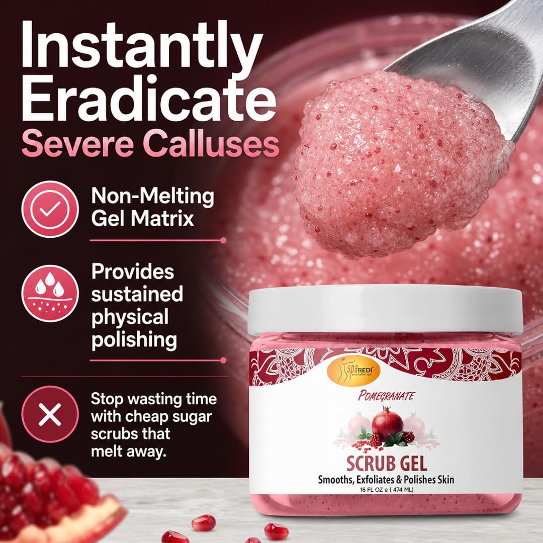 SPA REDI Exfoliating Scrub Pumice Gel - Hydrating Body Exfoliator with Hyaluronic Acid - Refresh &amp; Revitalize