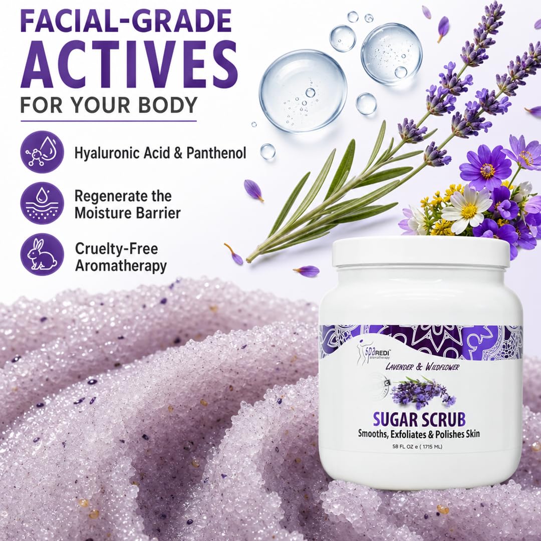 SPA REDI Sugar Body Scrub - Exfoliating &amp; Moisturizing for Smooth, Fresh Skin