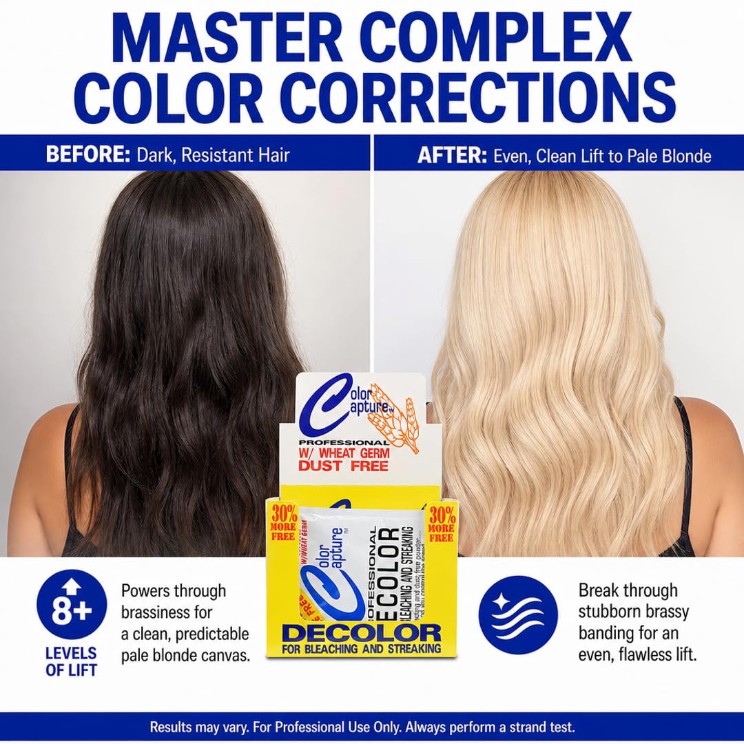 COLOR CAPTURE Hair Bleach Powder - Blue - For Bleaching &amp; Streaking - Professional Use
