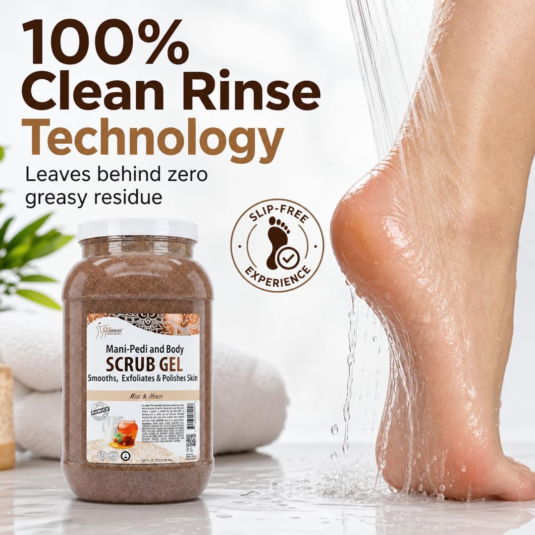 SPA REDI Exfoliating Scrub Pumice Gel - Hydrating Body Exfoliator with Hyaluronic Acid - Refresh &amp; Revitalize