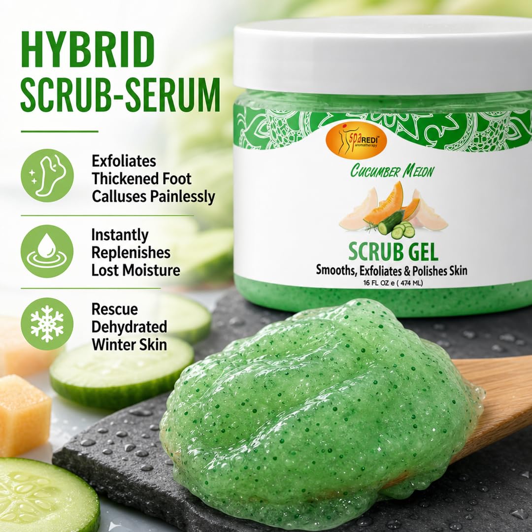 SPA REDI Exfoliating Scrub Pumice Gel - Hydrating Body Exfoliator with Hyaluronic Acid - Refresh &amp; Revitalize