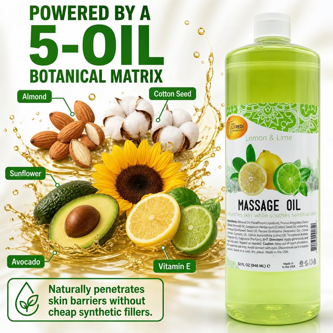 SPA REDI Massage Oil - Soothing Relief for Sore Muscles &amp; Hydrated Skin