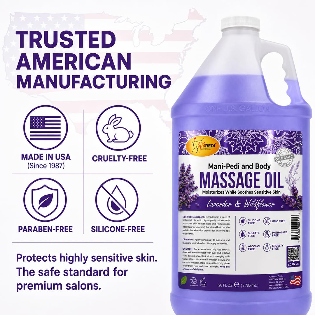 SPA REDI Massage Oil - Soothing Relief for Sore Muscles &amp; Hydrated Skin