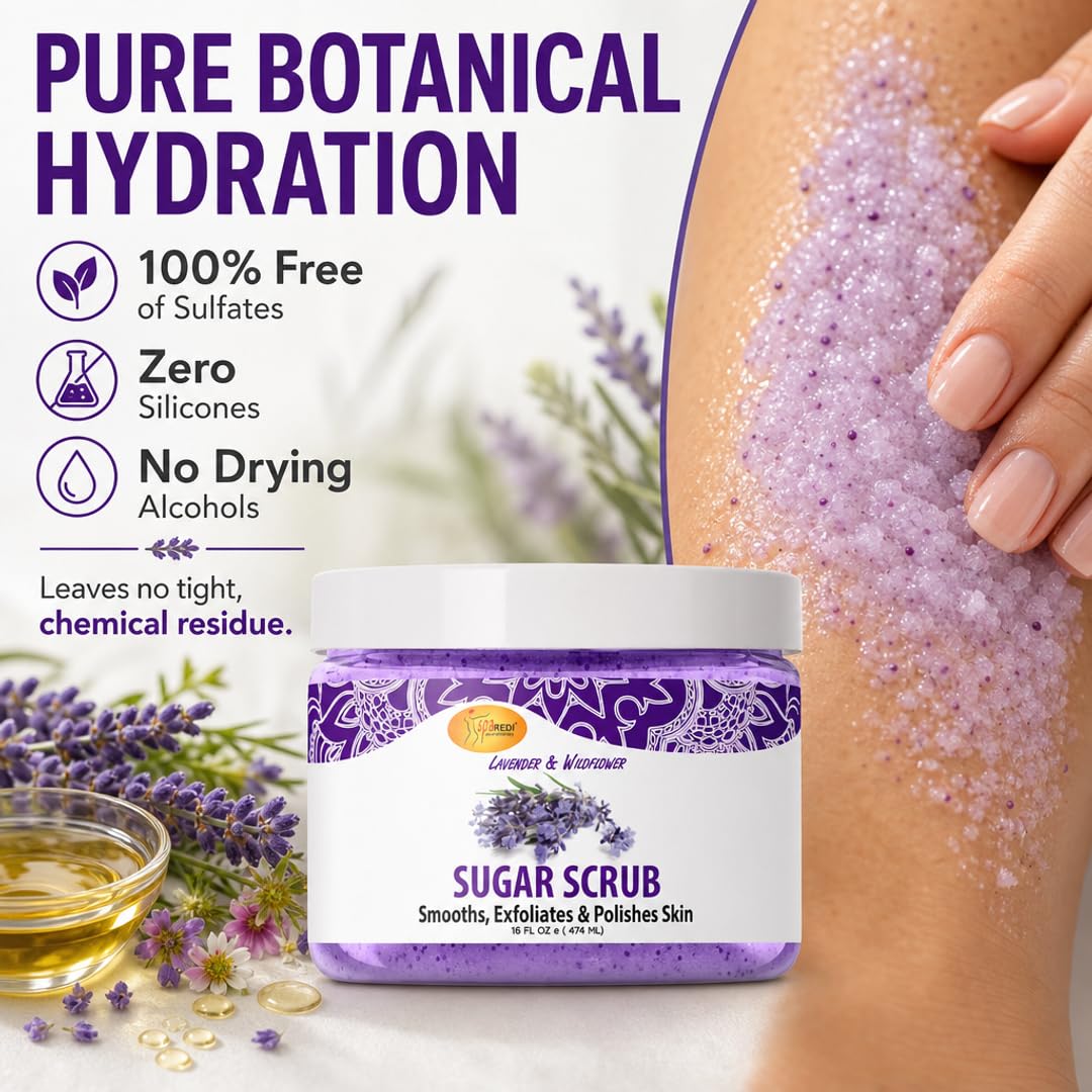 SPA REDI Sugar Body Scrub - Exfoliating &amp; Moisturizing for Smooth, Fresh Skin