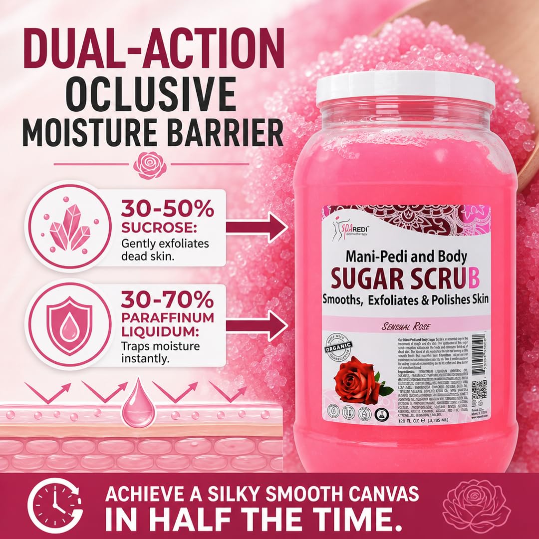 SPA REDI Sugar Body Scrub - Exfoliating &amp; Moisturizing for Smooth, Fresh Skin