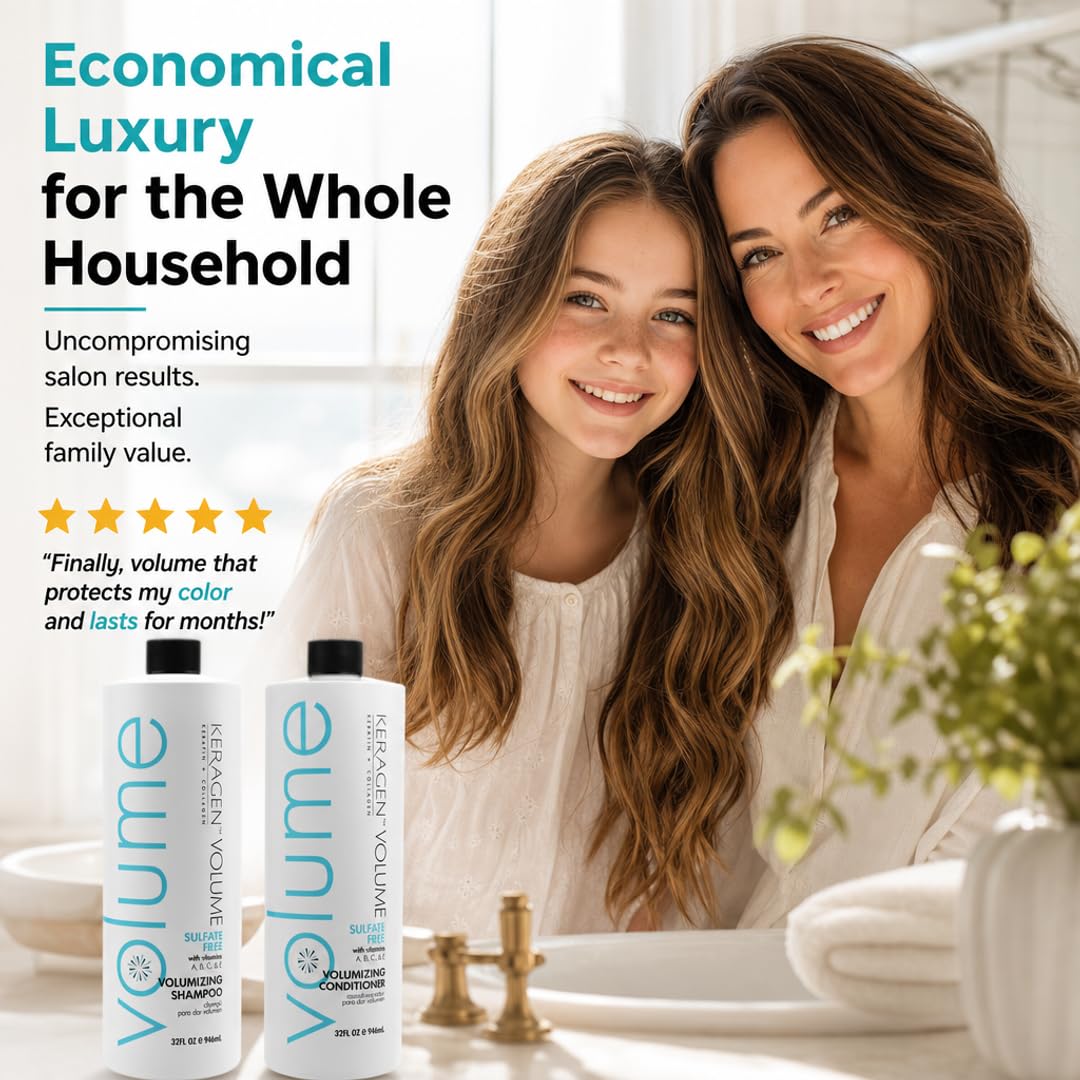 KERAGEN Volumizing Shampoo and Conditioner