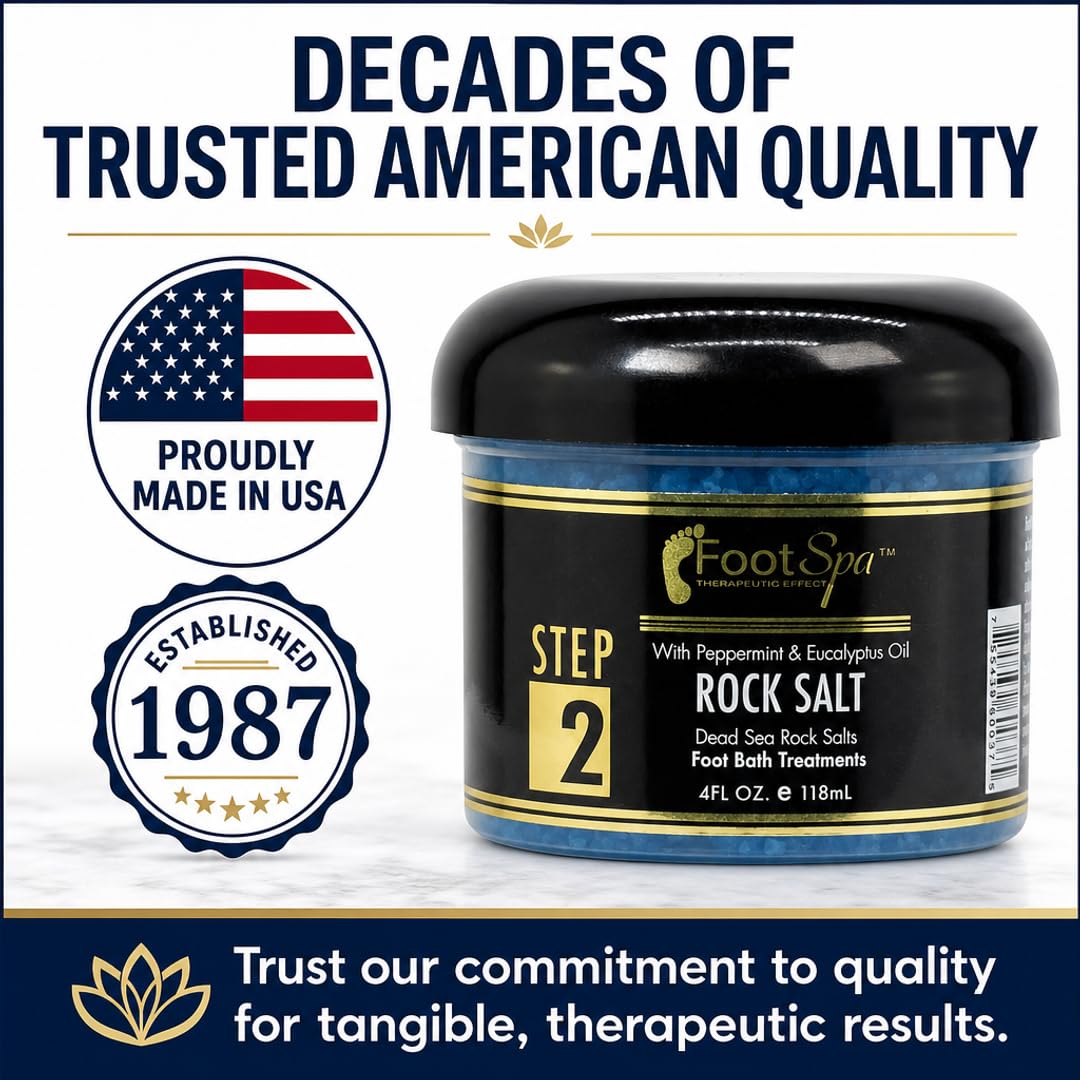 FOOT SPA - Bath Rock Salt with Eucalyptus &amp; Peppermint Oil – Relax, Refresh &amp; Rejuvenate Available in a Variety of Flavors and Sizes