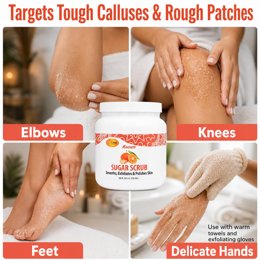 SPA REDI Sugar Body Scrub - Exfoliating &amp; Moisturizing for Smooth, Fresh Skin