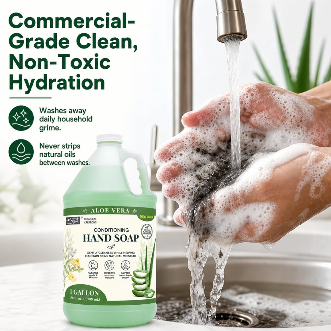 PRO NAIL Liquid Hand Soap Refill - Deeply Cleanses &amp; Hydrates - Aloe Vera &amp; Cherry - Bulk Size