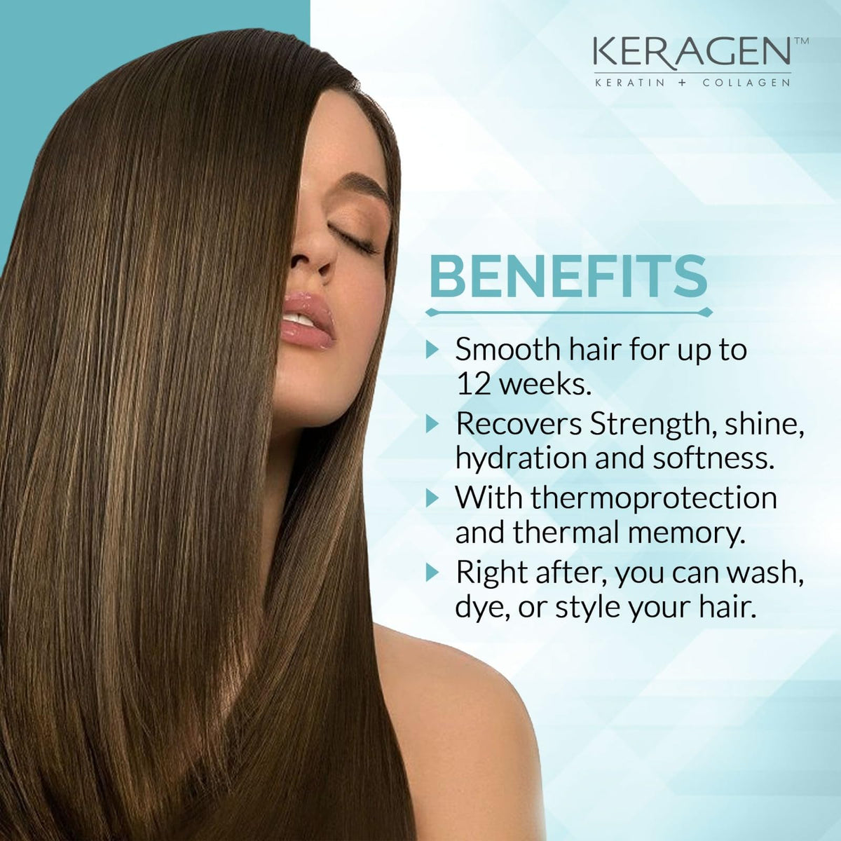 KERAGEN Brazilian Keratin Smoothing Treatment Formaldehyde-Free Blowout Straightening System