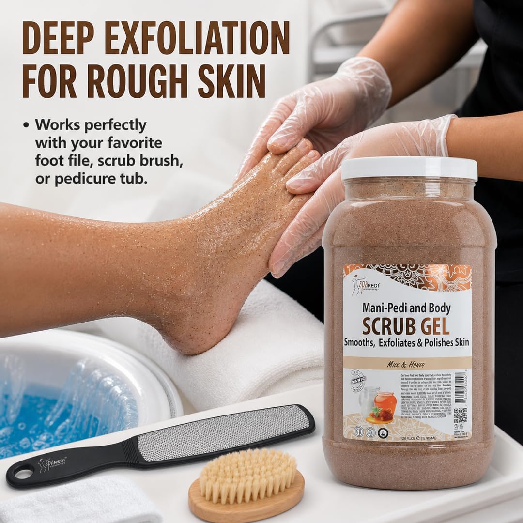 SPA REDI Exfoliating Scrub Pumice Gel - Hydrating Body Exfoliator with Hyaluronic Acid - Refresh &amp; Revitalize