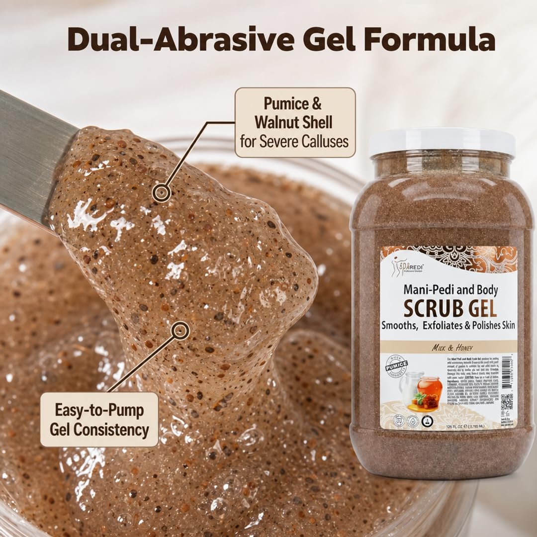 SPA REDI Exfoliating Scrub Pumice Gel - Hydrating Body Exfoliator with Hyaluronic Acid - Refresh &amp; Revitalize