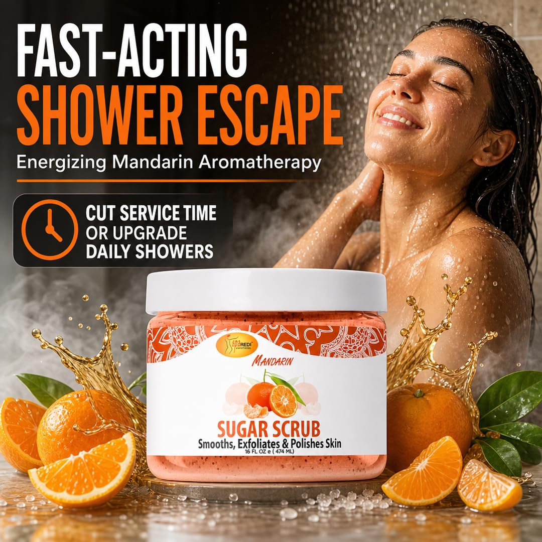 SPA REDI Sugar Body Scrub - Exfoliating &amp; Moisturizing for Smooth, Fresh Skin