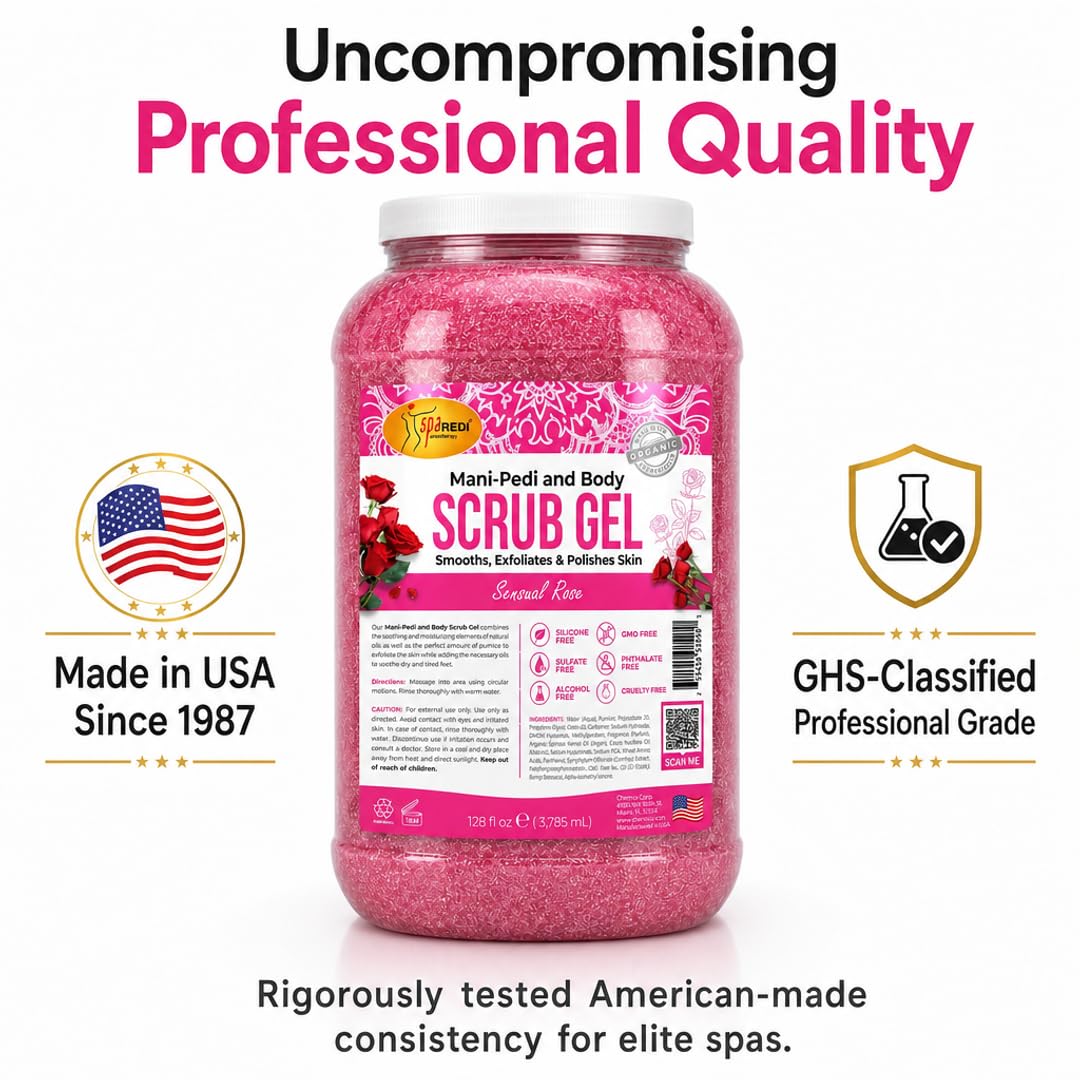 SPA REDI Exfoliating Scrub Pumice Gel - Hydrating Body Exfoliator with Hyaluronic Acid - Refresh &amp; Revitalize