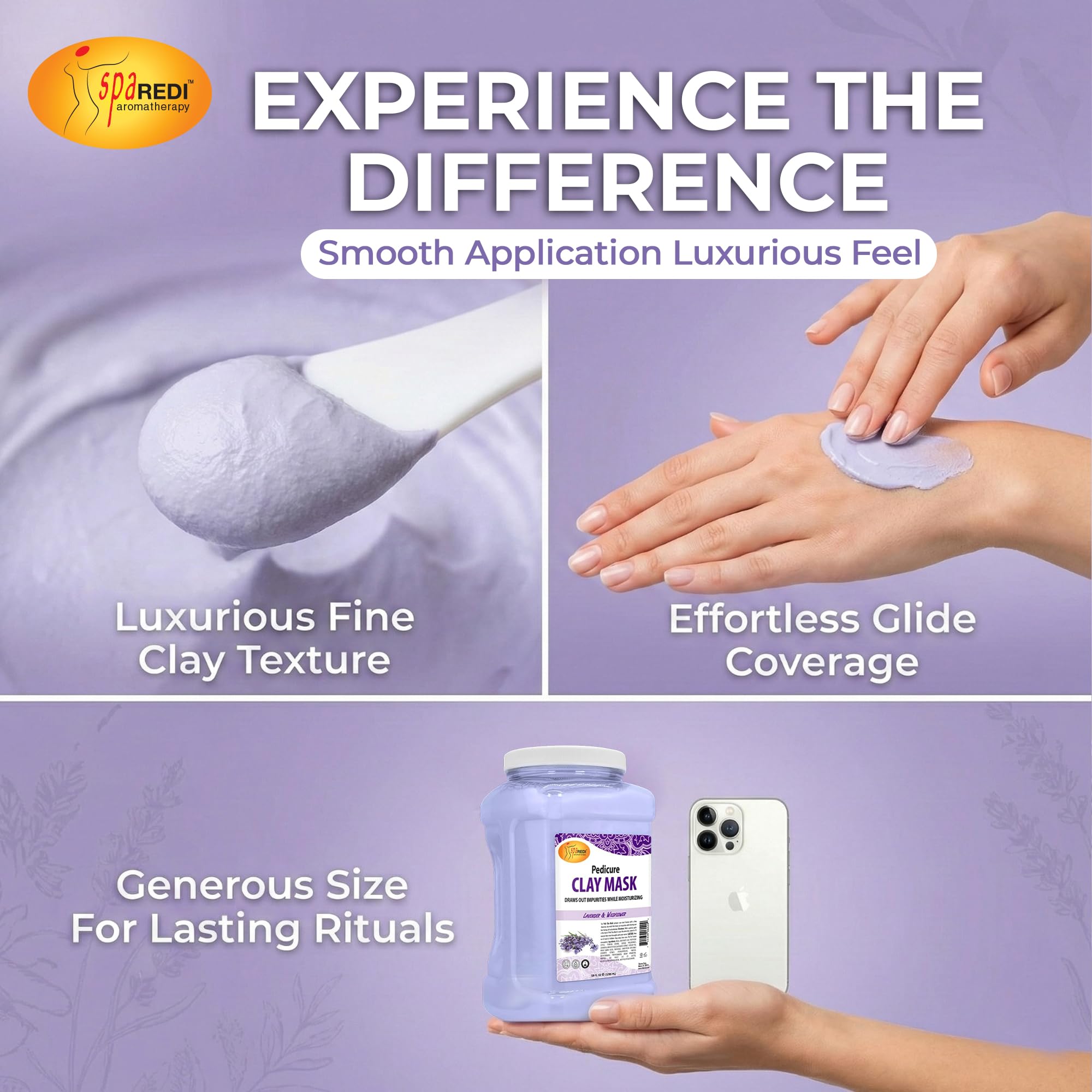 SPA REDI Clay Mask - Detoxifying, Hydrating &amp; Pore Purifying for Body and Pedicure - Beauty Market Online