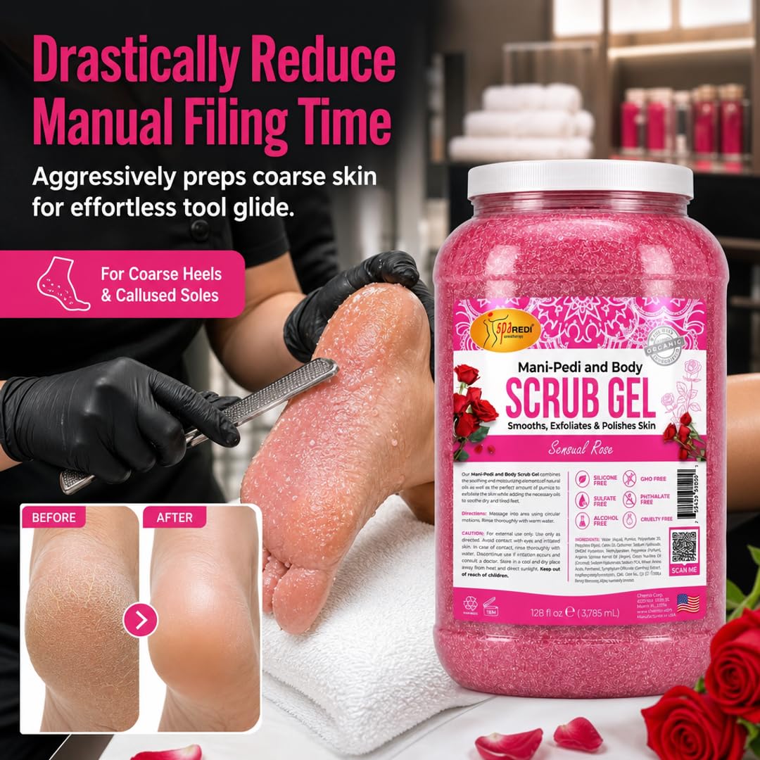 SPA REDI Exfoliating Scrub Pumice Gel - Hydrating Body Exfoliator with Hyaluronic Acid - Refresh &amp; Revitalize