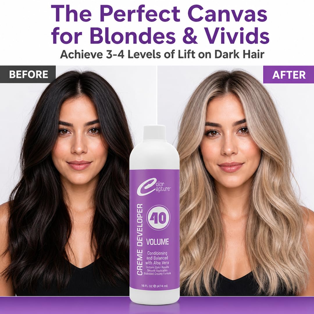 COLOR CAPTURE - Cream Developer, Hair Color Enhancer - Provides Consistent, Vibrant Results for Professional Coloring