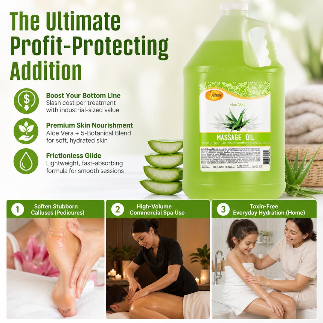 SPA REDI Aloe Vera Massage Oil 128 oz