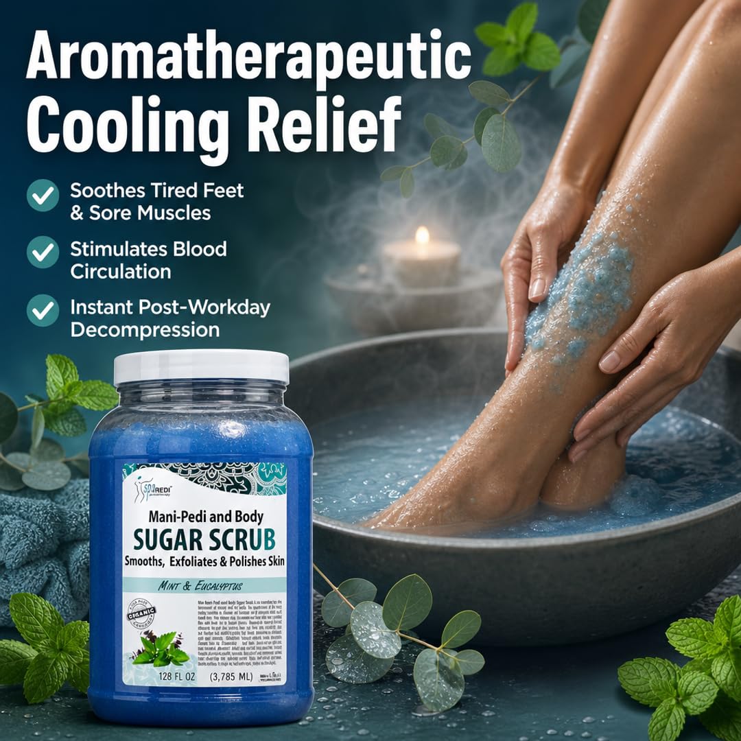 SPA REDI Sugar Body Scrub - Exfoliating &amp; Moisturizing for Smooth, Fresh Skin