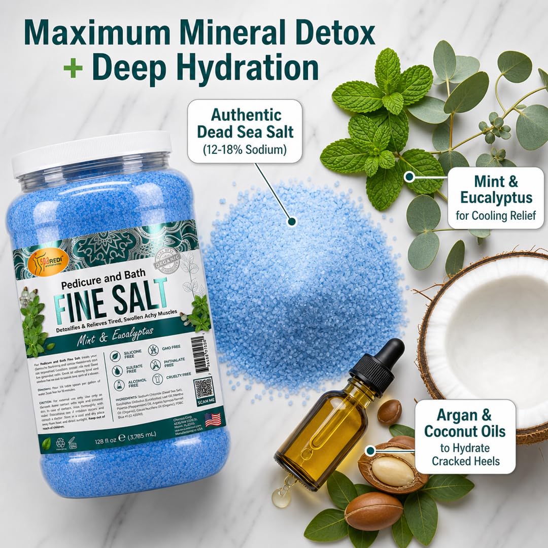 SPA REDI Detox Foot Soak - Hydrates &amp; Softens Feet with Dead Sea Salts