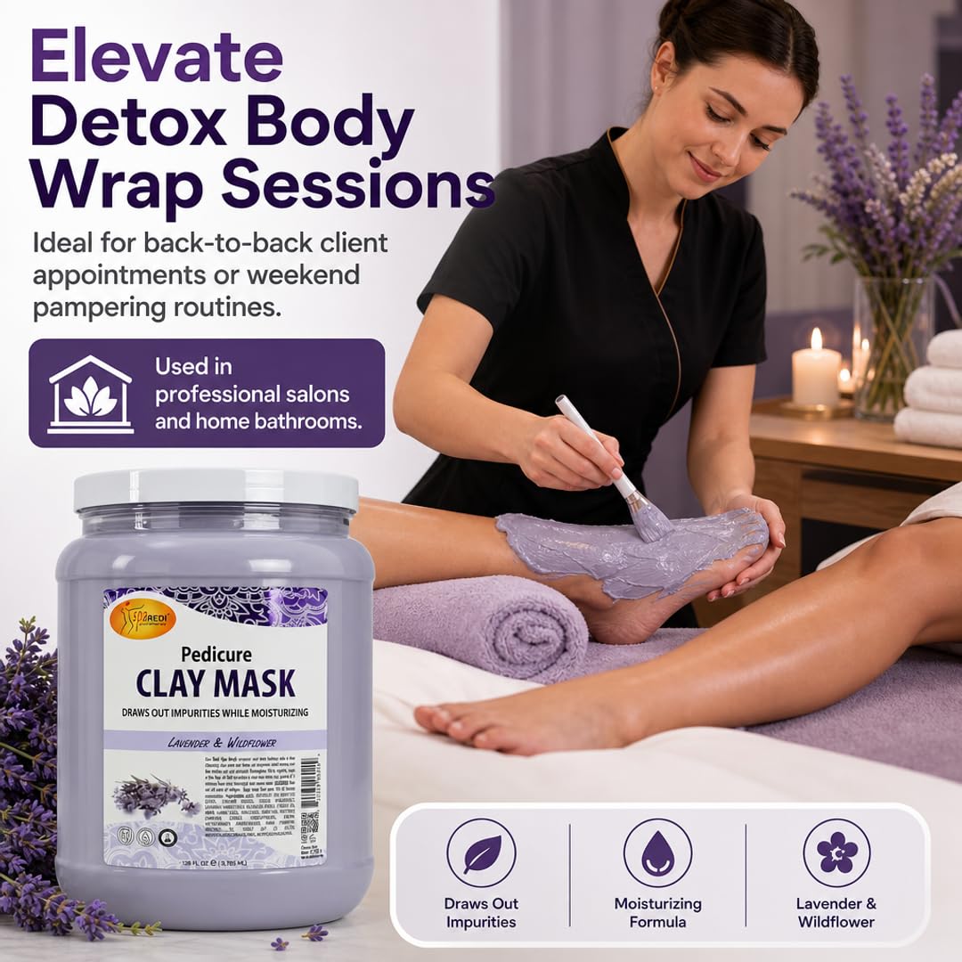 SPA REDI Clay Mask - Detoxifying, Hydrating &amp; Pore Purifying for Body and Pedicure