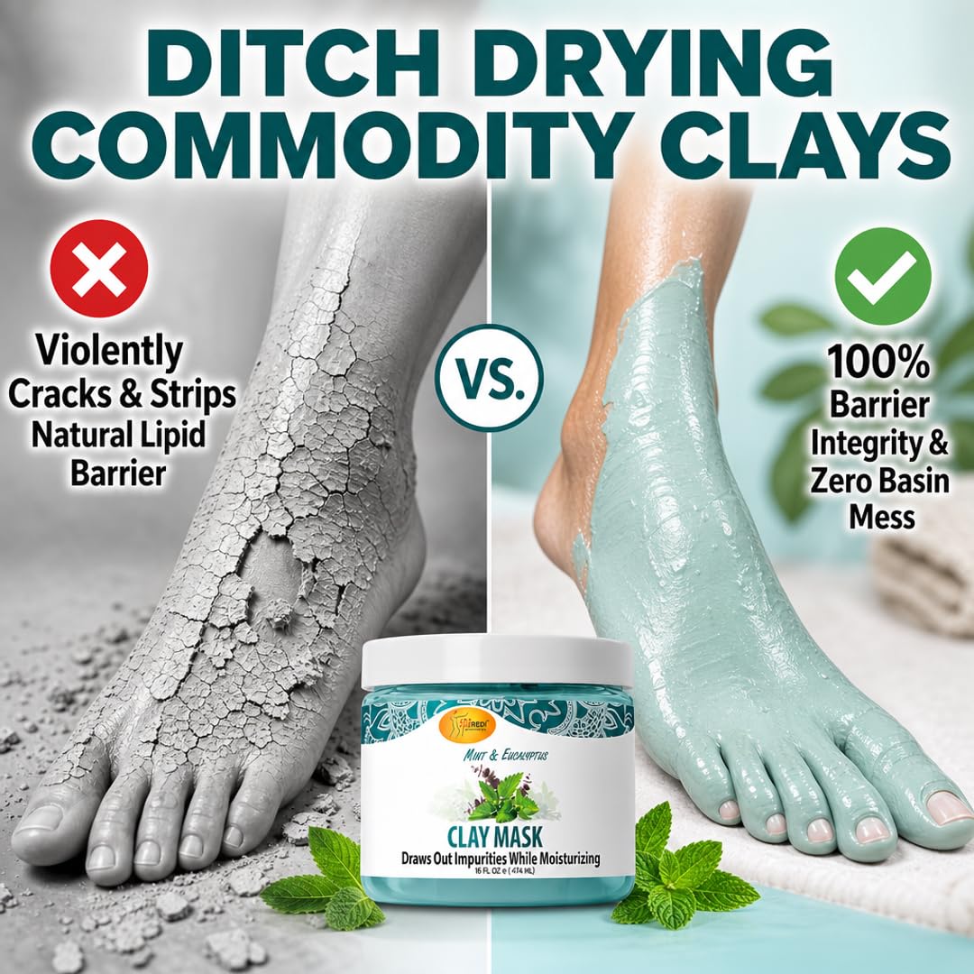 SPA REDI Clay Mask - Detoxifying, Hydrating &amp; Pore Purifying for Body and Pedicure