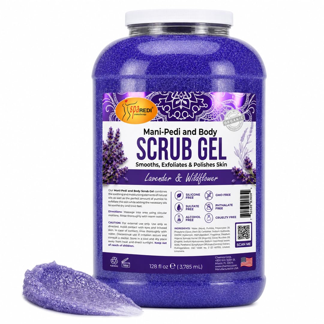 SPA REDI Exfoliating Scrub Pumice Gel - Hydrating Body Exfoliator with Hyaluronic Acid - Refresh & Revitalize