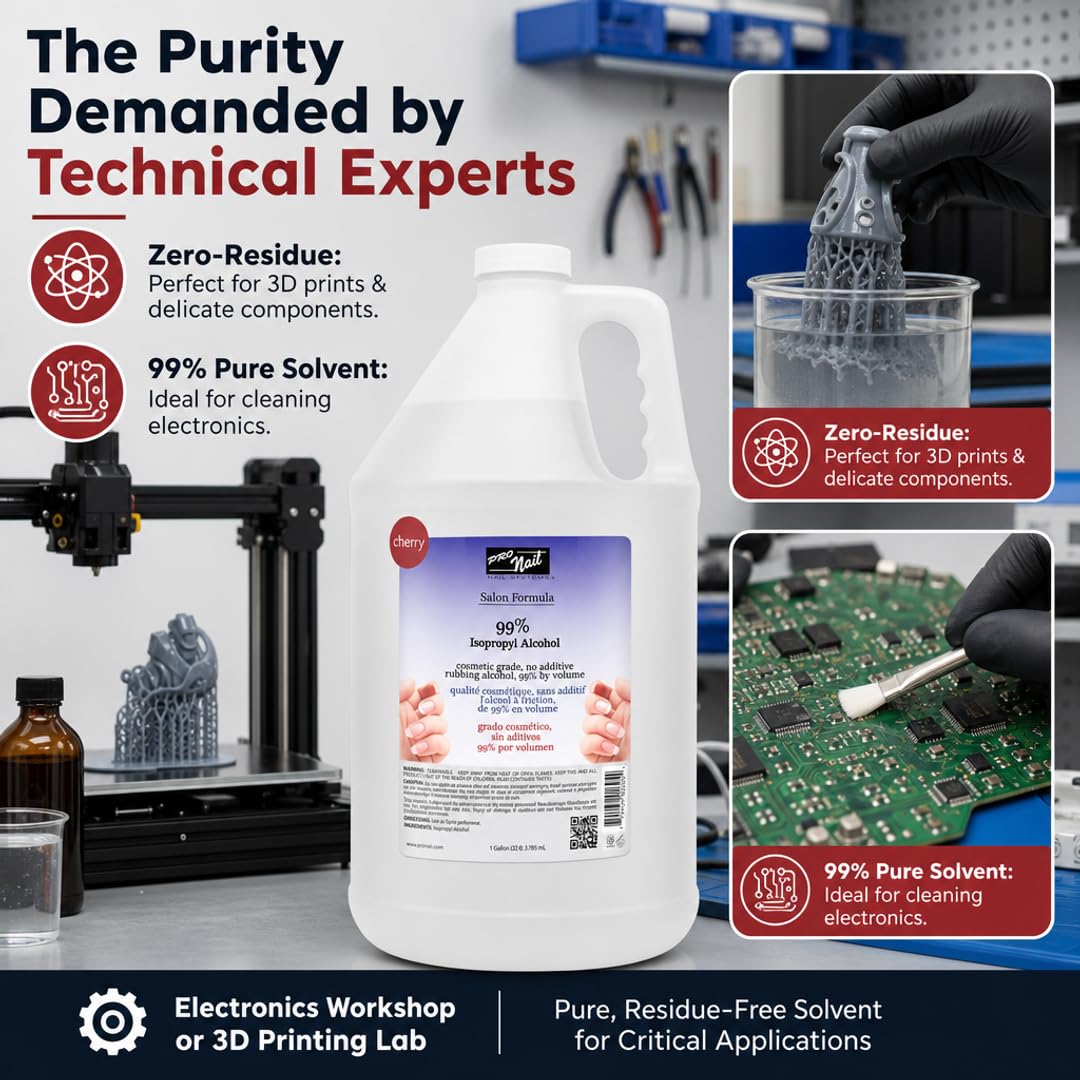 PRO NAIL Isopropyl Alcohol - Cleans, Sanitizes, and Disinfects with Antiseptic Properties
