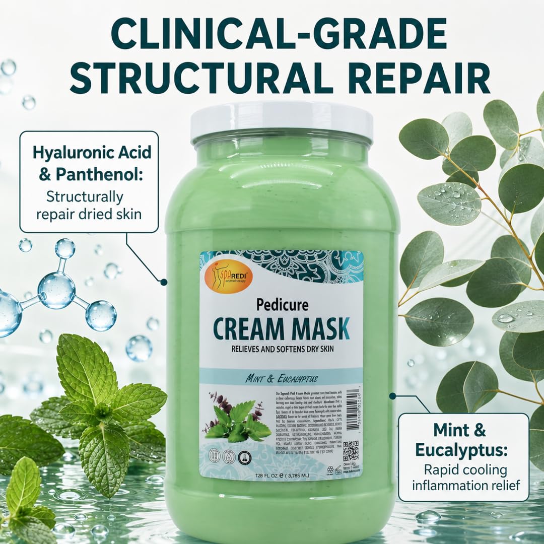 SPA REDI Cream Mask - Mint &amp; Eucalyptus - Refreshing Hydration for Skin - 1 GAL