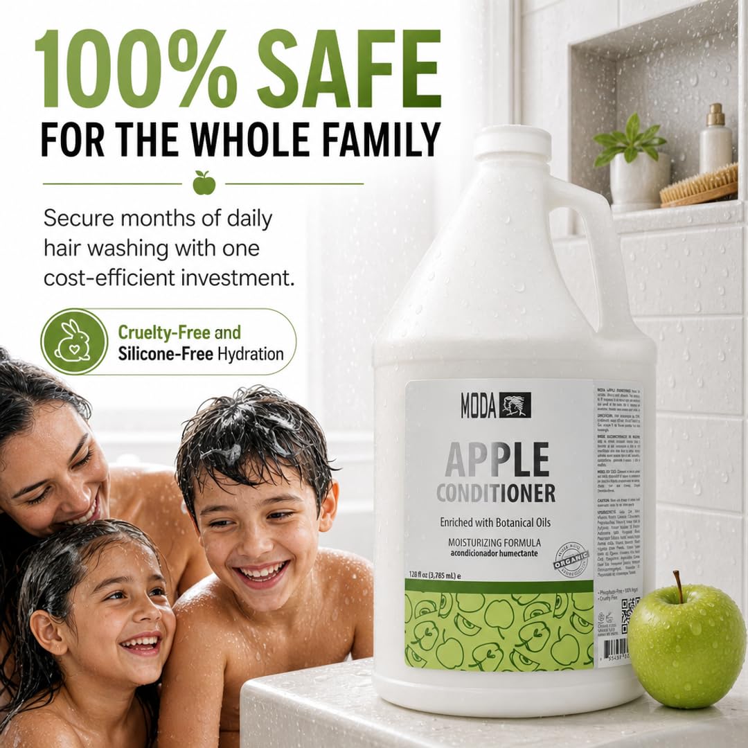 MODA Moisturizing Conditioner for All Hair Types – Professional Treatment – Balsam and Protein Formula – Strengthens, Hydrates, Adds Volume, Restores Shine and Protects Color