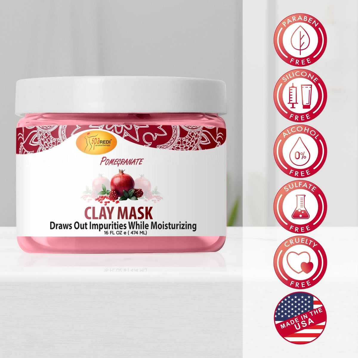 SPA REDI Clay Mask - Detoxifying, Hydrating &amp; Pore Purifying for Body and Pedicure