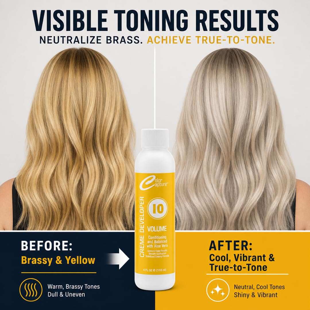 COLOR CAPTURE - Cream Developer, Hair Color Enhancer - Provides Consistent, Vibrant Results for Professional Coloring