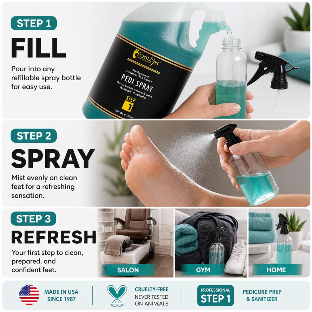 FOOT SPA - Pedi Spray Antiseptic, Mint &amp; Eucalyptus 