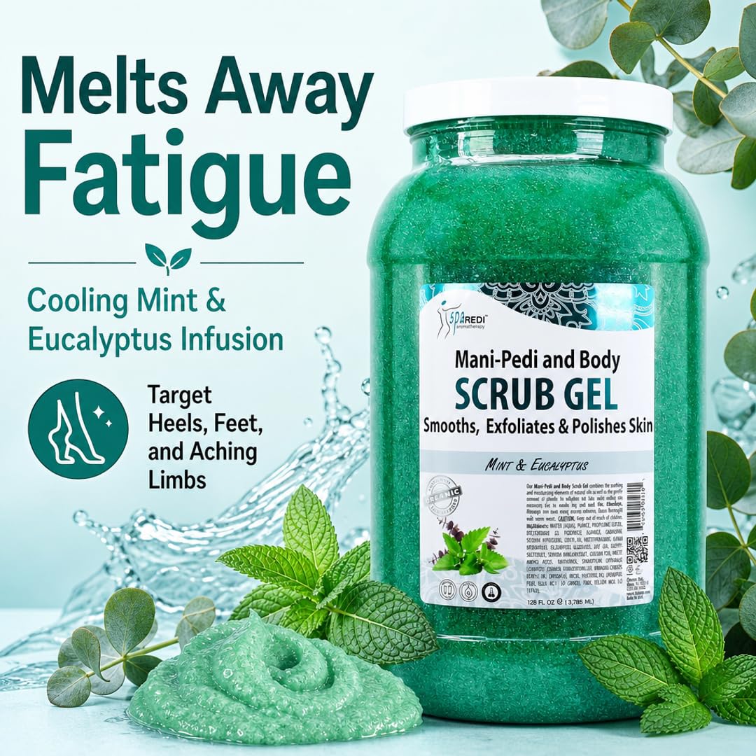 SPA REDI Exfoliating Scrub Pumice Gel - Hydrating Body Exfoliator with Hyaluronic Acid - Refresh &amp; Revitalize