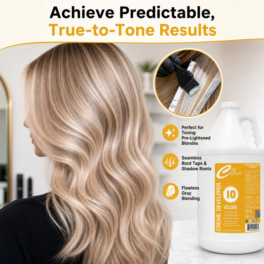 COLOR CAPTURE - Cream Developer, Hair Color Enhancer - Provides Consistent, Vibrant Results for Professional Coloring