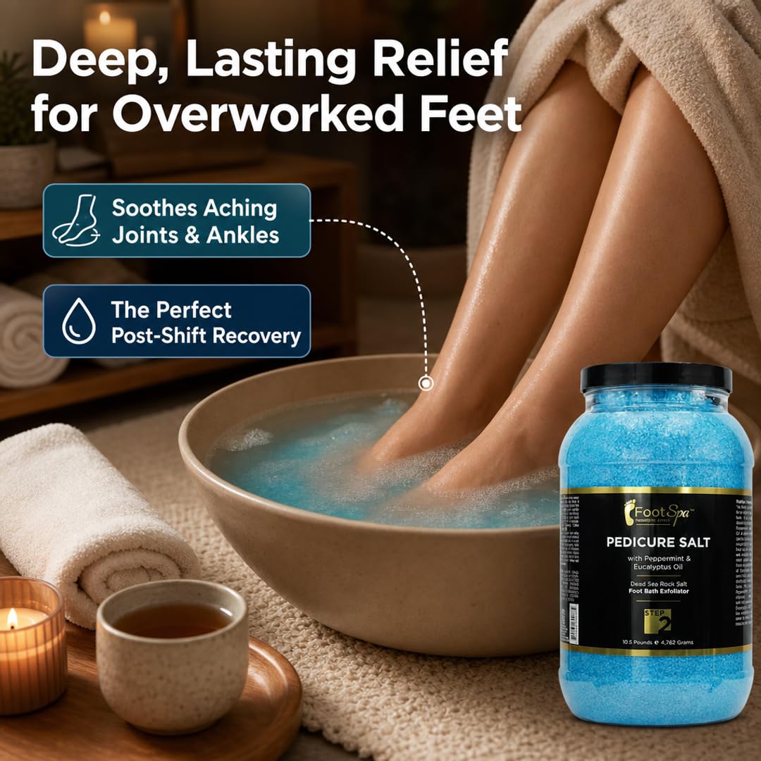 FOOT SPA - Bath Rock Salt with Eucalyptus &amp; Peppermint Oil – Relax, Refresh &amp; Rejuvenate Available in a Variety of Flavors and Sizes