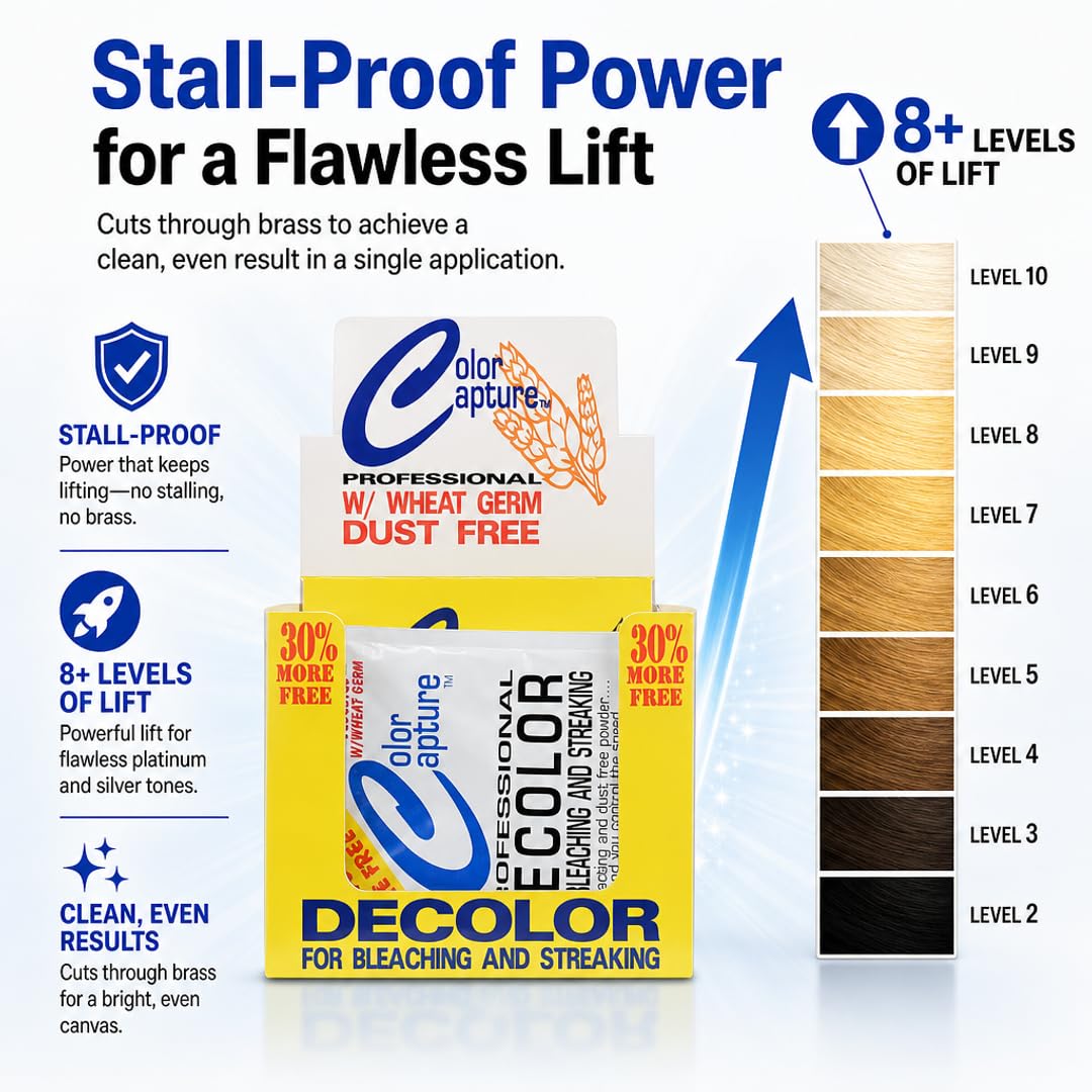 COLOR CAPTURE Hair Bleach Powder - Blue - For Bleaching &amp; Streaking - Professional Use