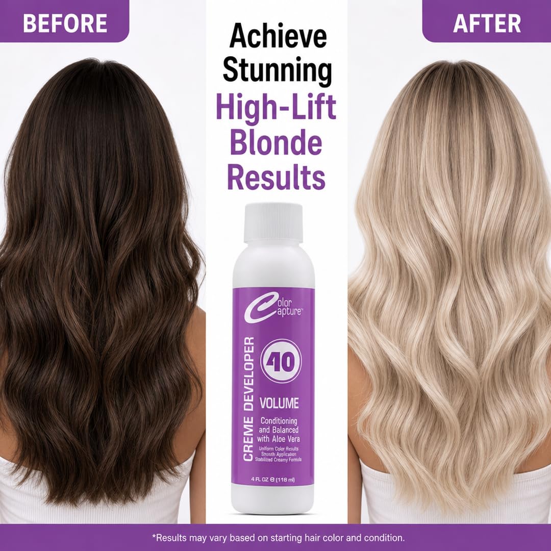 COLOR CAPTURE - Cream Developer, Hair Color Enhancer - Provides Consistent, Vibrant Results for Professional Coloring