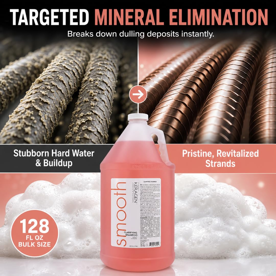 KERAGEN - Clarifying Shampoo with Keratin and Collagen - Deep Cleansing, Purifying, Refresh and Reset Damaged, Color-Treated Hair, Removes Buildup and Residue from Scalp - For All Hair Types - Beauty Market Online