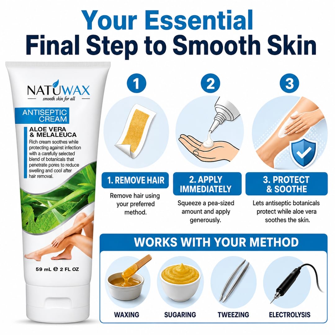 Natuwax Post-Depilatory Lotion - Hydrates &amp; Soothes Skin After Hair Removal