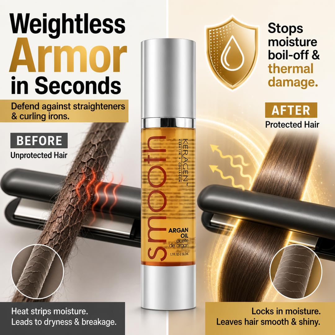 KERAGEN Nourishing Hair Serum 1.7 oz with Argan Oil