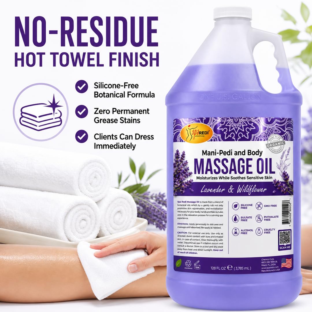 SPA REDI Massage Oil - Soothing Relief for Sore Muscles &amp; Hydrated Skin