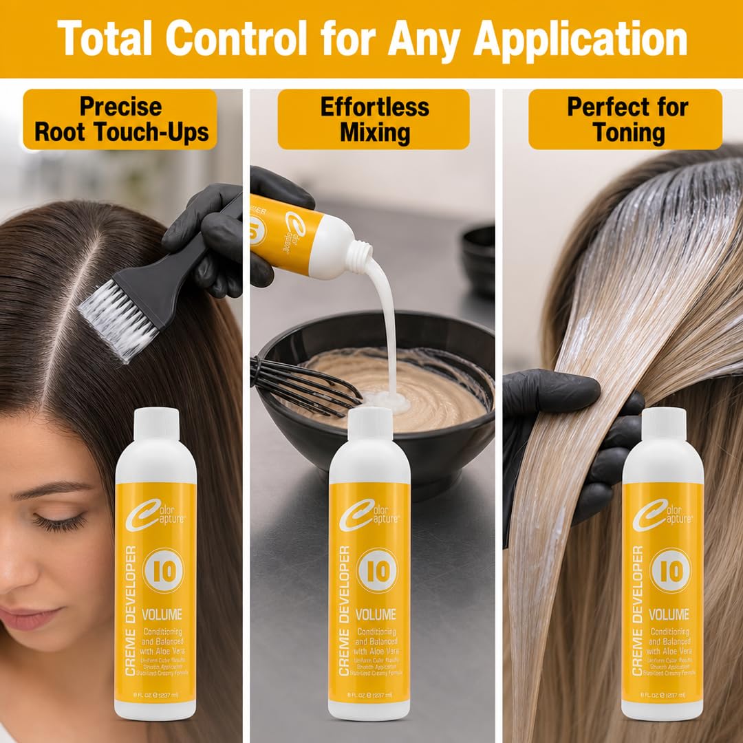 COLOR CAPTURE - Cream Developer, Hair Color Enhancer - Provides Consistent, Vibrant Results for Professional Coloring