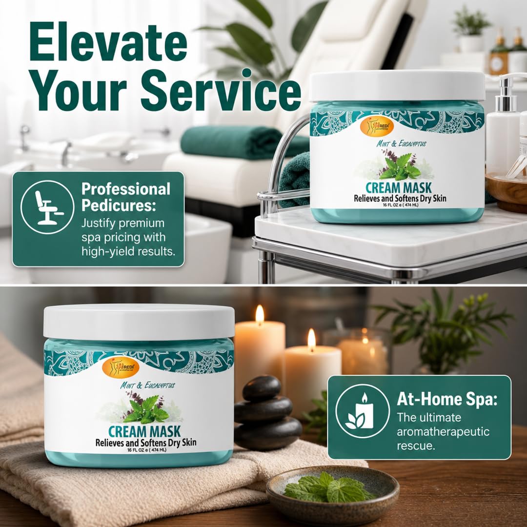 SPA REDI Body &amp; Foot Cream Mask - Hydrating &amp; Refreshing for Tired Skin